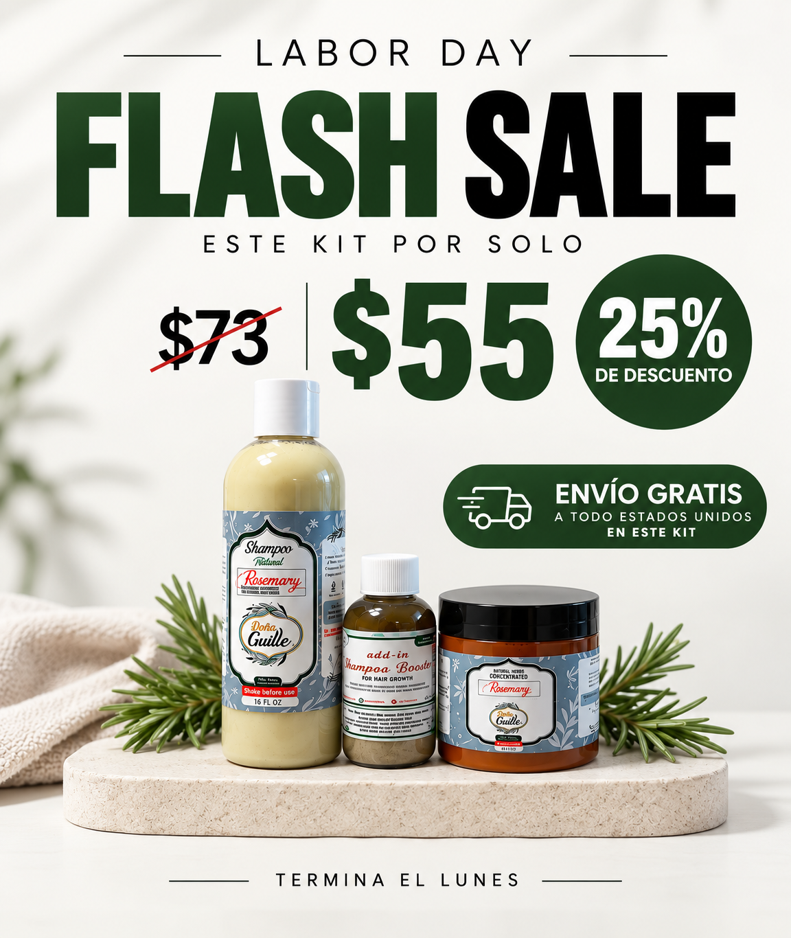 ⚡ FLASH SALE: 5X Hair Growth Kit 🌿 | 25% OFF + FREE SHIPPING 🚚